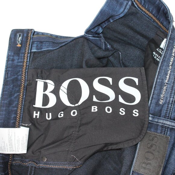 Hugo Boss Mens Sz 38 X 34 Delaware Slim Fit Blue Denim Jeans Medium Wash - Picture 16 of 16